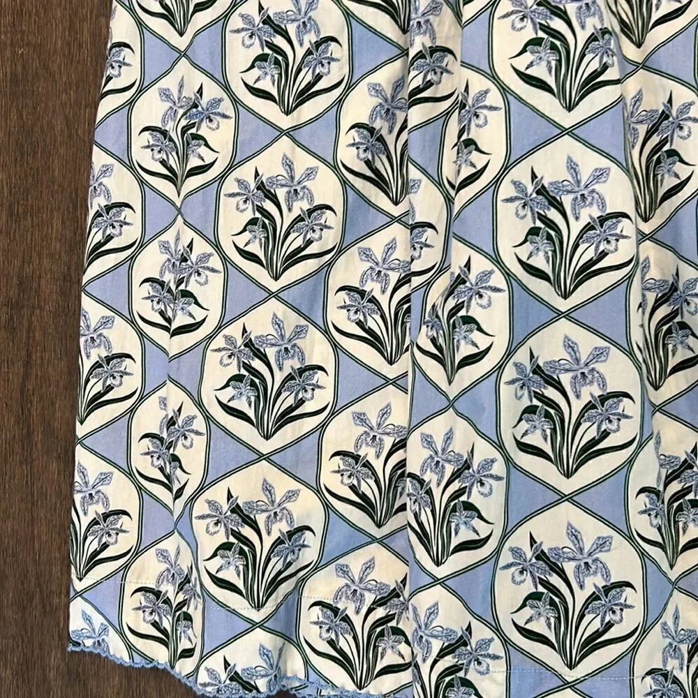 AQUA by AQUA BENDITA Hortensia floral-print cotton-poplin dress Size M NWT_7